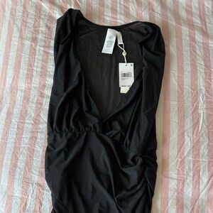 Black V-bathing suit cover up